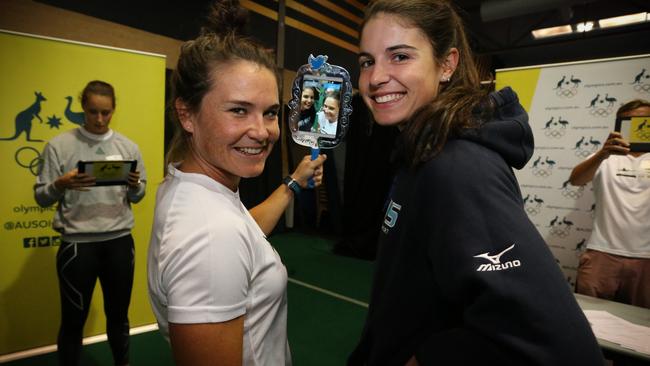 Rowers Sally Kehoe and Genevieve Horton get fitted out for their trip to Rio.