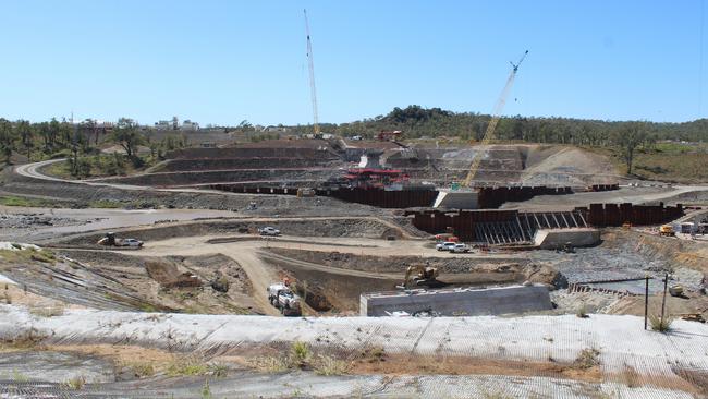 The Rookwood Weir sit under construction.