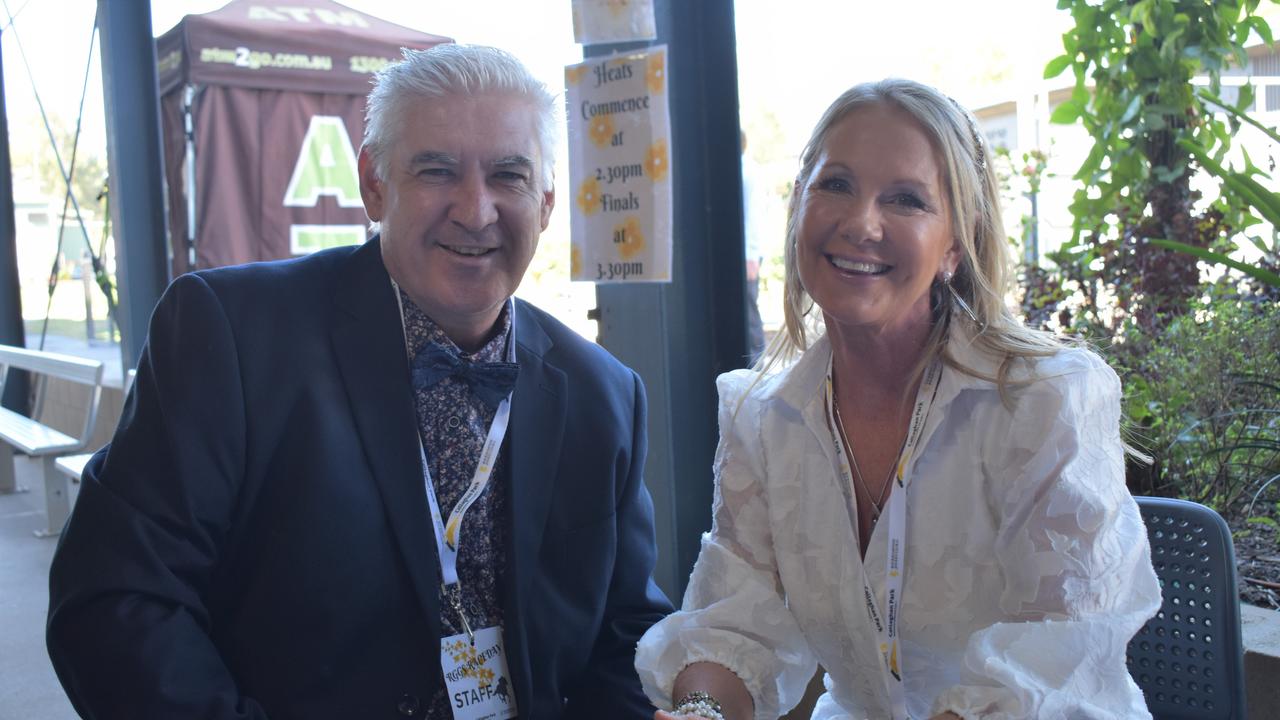 Aaron Stevens, 4RO, and Joanna Andersen, Rockhampton Jockey Club, at the 2023 Rockhampton Girls Grammar 21st Race Day.