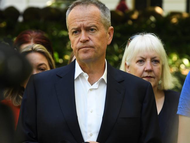 Opposition Leader Bill Shorten in Melbourne yesterday calling for a Royal Commission into violence and abuse of people with disabilities. Picture: James Ross