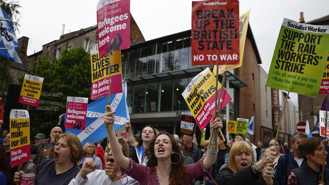 Scots make their feeling known in Perth. Picture: Getty Images