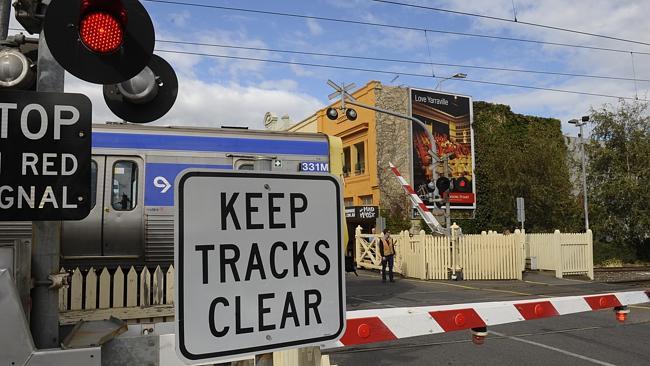 The crossing at Yarraville in 2009 after a car trailer ripped off part of the boom gate.