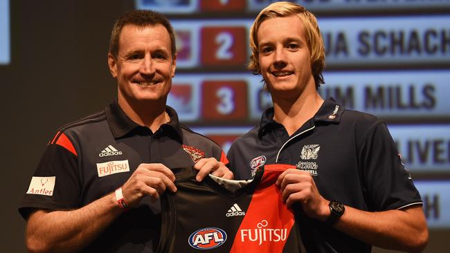 New Essendon coach John Worsfold with top draft pick Darcy Parish.