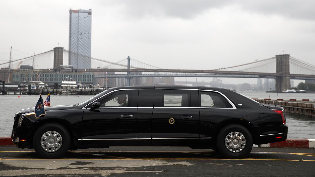 President Trump is riding around in a new set of wheels. Picture: AP