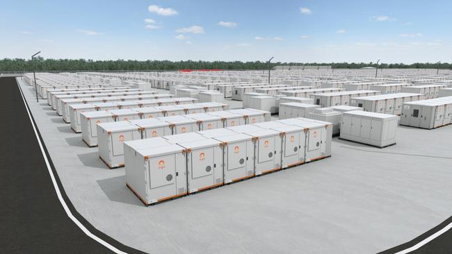 Artists' impressions of the $600m battery to be built by Origin Energy at Eraring. Picture: Supplied