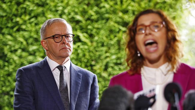 Anthony Albanese pictured with Minister for Social Services, Amanda Rishworth, who says scrapping the Cashless Debit Card was one of her first priorities as Minister. Picture: Sam Ruttyn