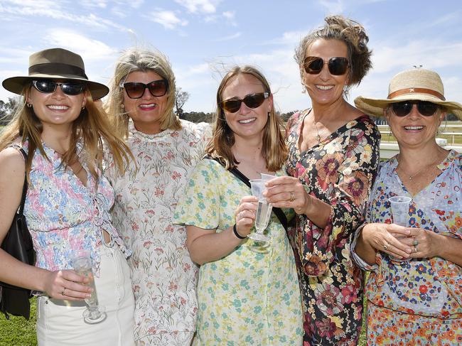 Gill, Alice, Lily, Lou and Liz at the 2024 Seymour Cup. Picture: Andrew Batsch