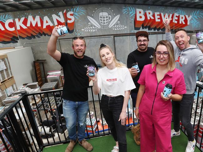 Blackman's Brewery team Renn Blackman, Lou Stuckenschmidt, Tristan Hilbig, Tatjana Serova and Warwick Coleman. Picture: Alan Barber