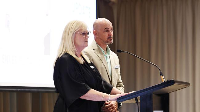 The Cairns Chamber of Commerce chief executive Patricia O'Neill and president Enver Selita host the chamber's monthly business lunch for members at the Pullman Reef Hotel Casino. Picture: Brendan Radke