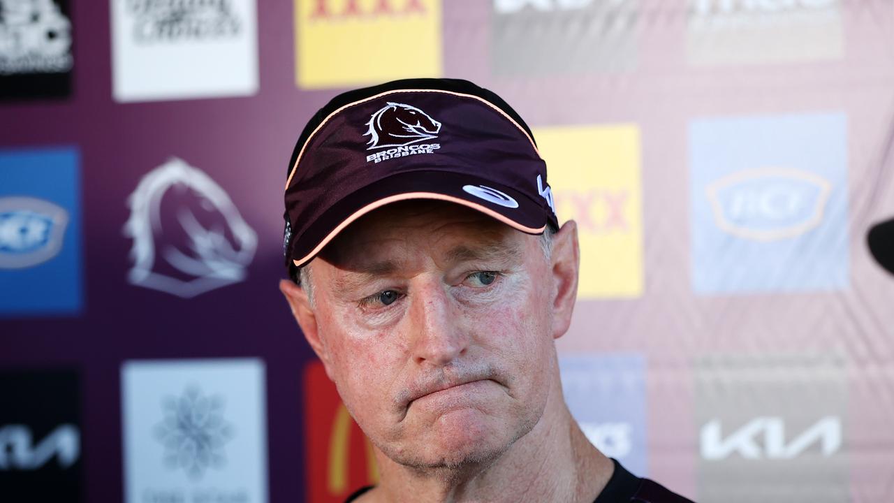 Brisbane Broncos first day of training for 2024. Coach Michael Maguire. Picture: Nigel Hallett