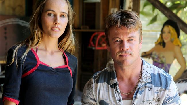 Isabel Lucas and Luke Hemsworth on the setofBosch & Rockitwhich is currently filming in and around Byron Bay. Picture: Nathan Edwards.