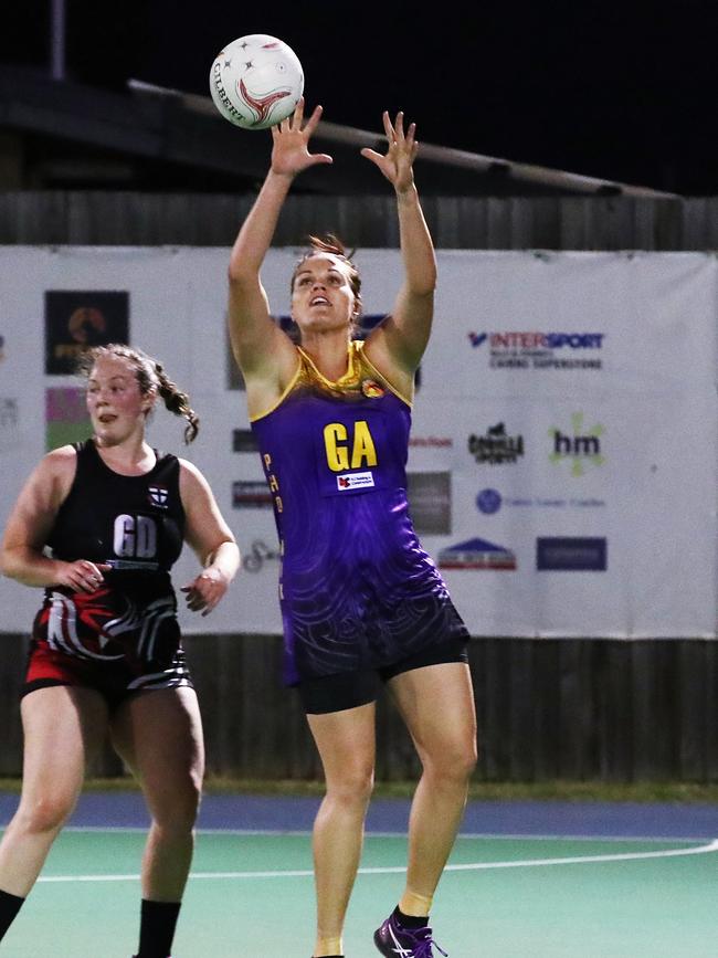 Fierce’s Jade Kennedy in the Cairns Netball Association Senior Division 1 match between the Phoenix Fierce and the Cairns Saints in Round 3. PICTURE: BRENDAN RADKE