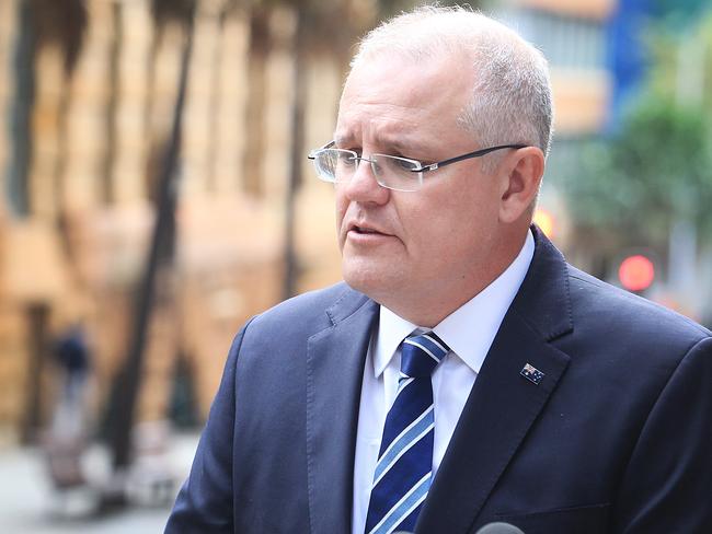 Federal Treasurer Scott Morrison held a press conference outside the Governor Phillip Tower in Sydney.