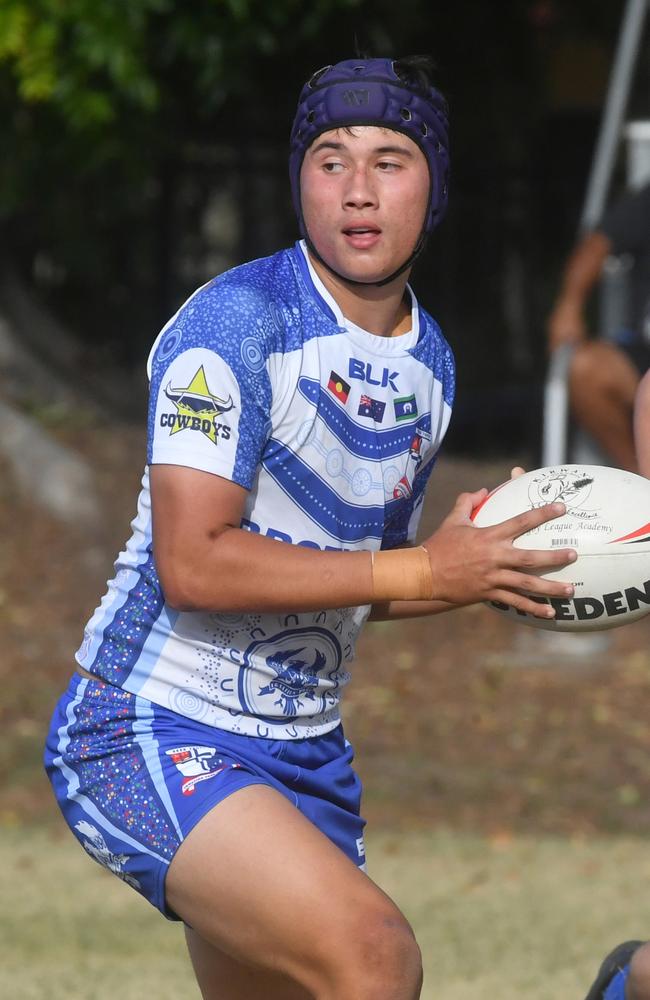 Cowboys Cup Schoolboys Football at Kern Brothers Drive. Ignatius Park College against Kirwan SHS (black). Picture: Evan Morgan