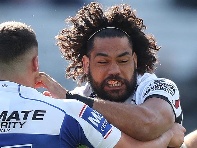 Warriors Adam Blair during the Bulldogs v Warriors NRL match at ANZ Stadium, Homebush. Picture: Brett Costello