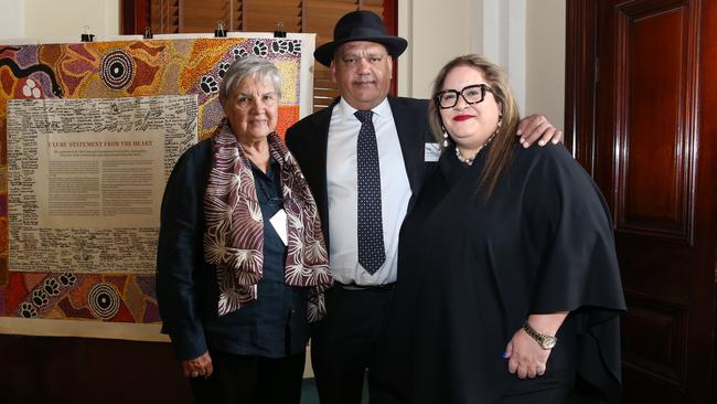 Pat Anderson, left, Noel Pearson and Megan Davis.