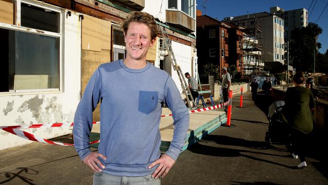 Owner of The Bower Restaurant Hardy Schacker outside the damaged cafe. Picture: Annika Enderborg.