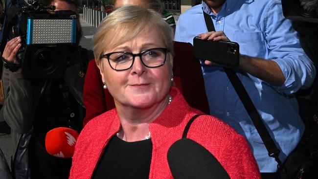 Liberal senator Linda Reynolds leaves the ACT Supreme Court in October. Picture: AAP