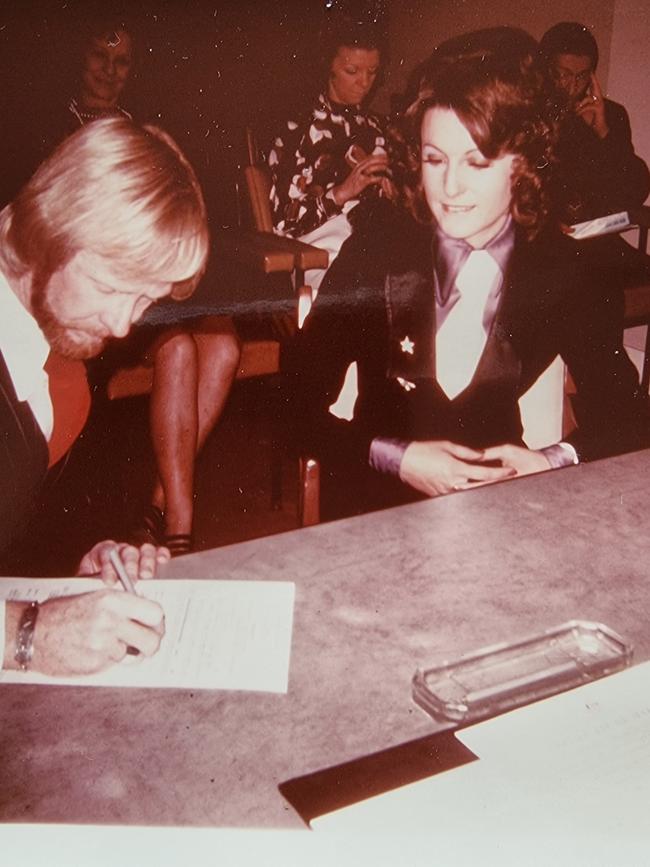 Kathy and Grant Gepp married at the Adelaide Registry Office in June 1972. Picture: supplied