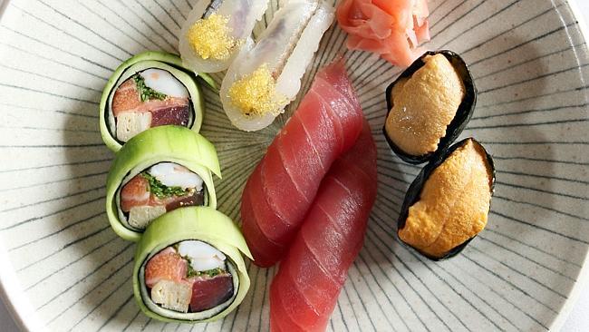 Sea urchin sushi at Shira Nui restaurant.