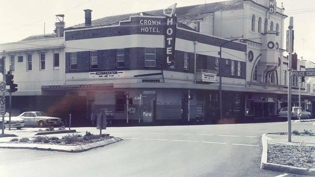 The Crown Hotel in Toowoomba, where Kim Sandercock allegedly had a conversation with a woman named 'Ellen' who gave her a detailed account of how Sydney nurses Lorraine Wilson and Wendy Evans were murdered at Murphy's Creek around in early October, 1974.