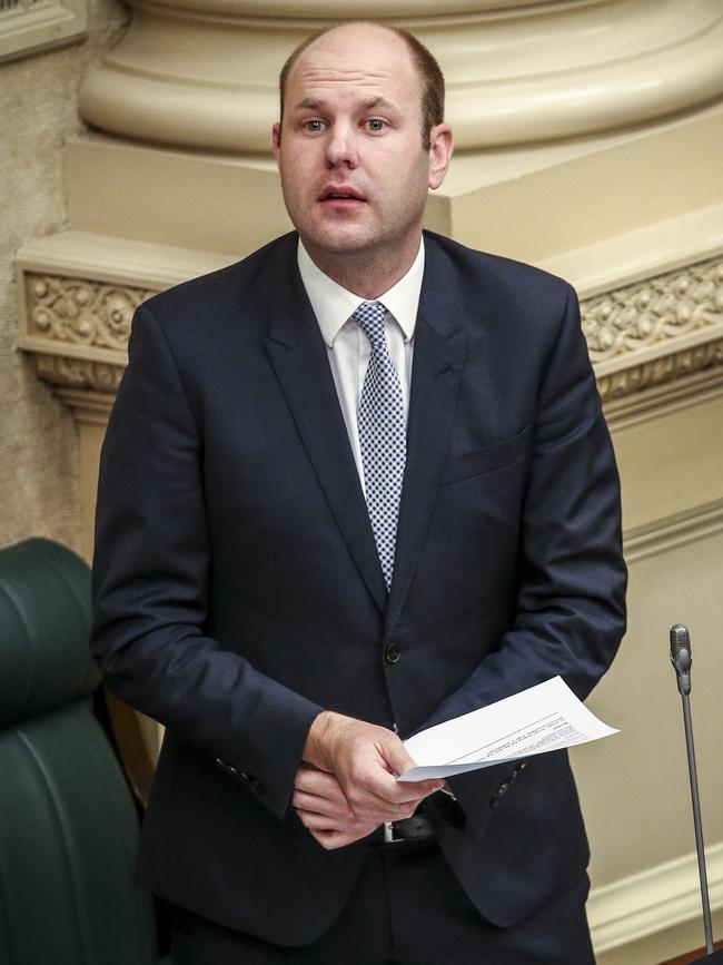 Sam Duluk in Parliament during Question Time. Picture: Mike Burton