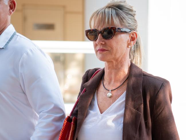 North Australian Aboriginal Justice Agency chief executive Priscilla Atkins leaves the Federal Court where she is suing NAAJA over an employment dispute.Picture: Pema Tamang Pakhrin