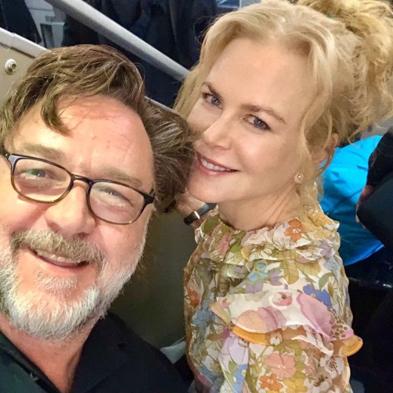 Kidman insisted the longtime friends had ‘never kissed’. Picture: Russell Crowe/Twitter