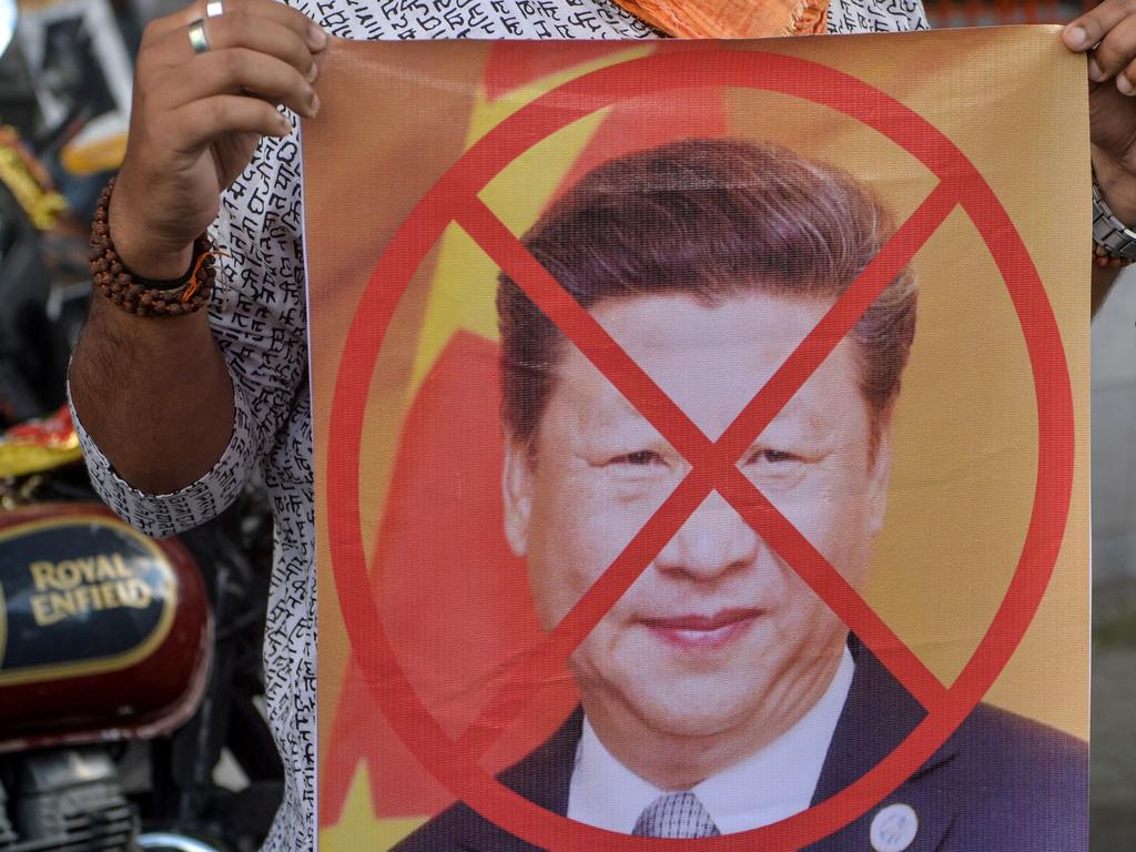 There have been angry protests across India against China and President Xi Jinping. Picture: AFP