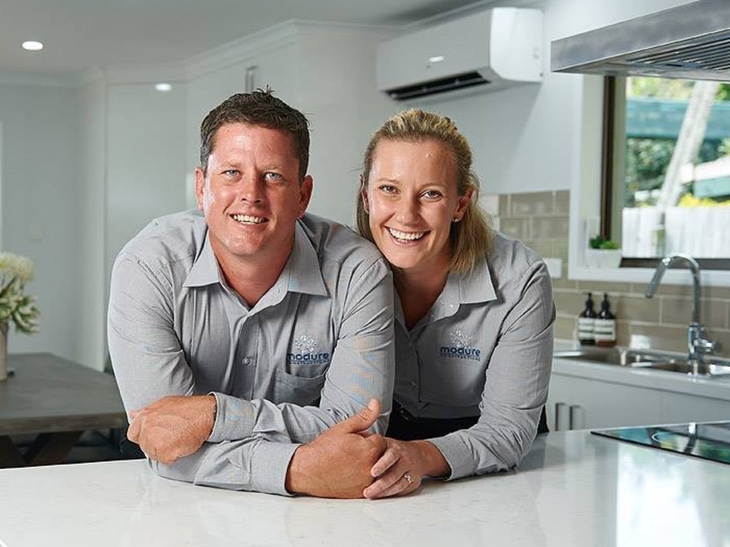 Jarrod and Kate Olsen, directors of Mackay business Modure Constructions.