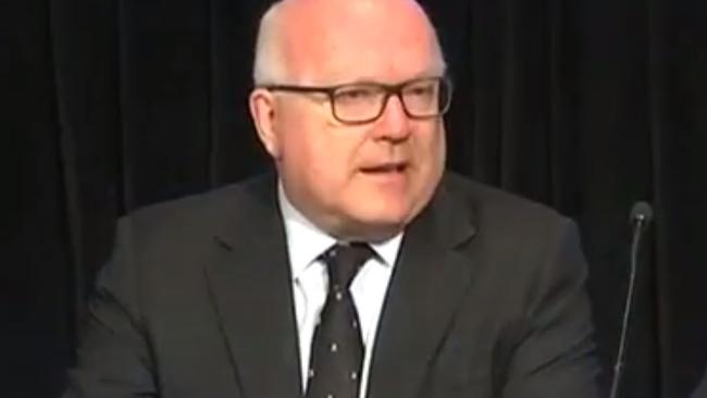 George Brandis has a hot mic moment on Sky News.