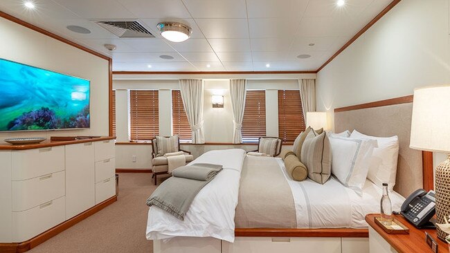 Mammoth luxury charter boat SuRi was moored on the Gold Coast.