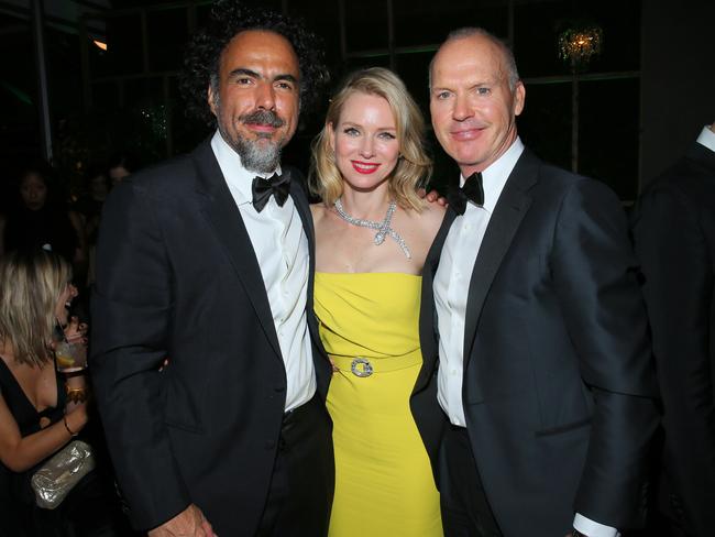 Birdman clan ... Director Alejandro Gonzalez Inarritu with Naomi Watts and Michael Keaton.