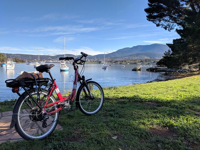 E-bike hire is $50 for the day from Hobart Bike Hire.