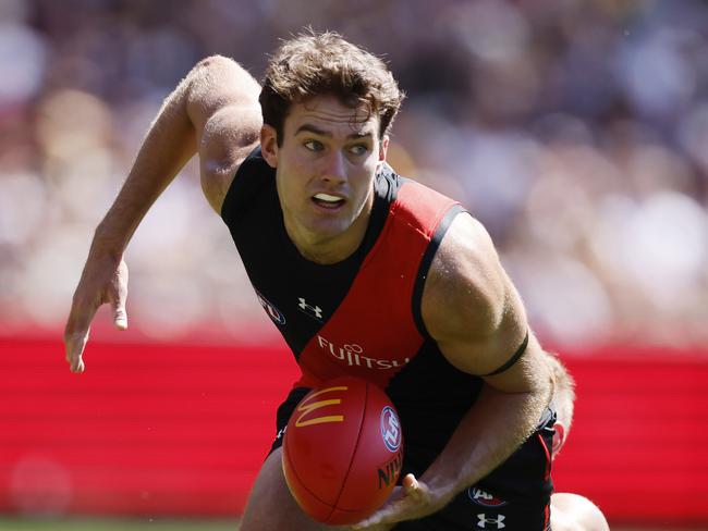 MELBOURNE, AUSTRALIA. March 16, 2024. AFLÃ&#137; Round 1. Essendon vs. Hawthorn at the MCG. Zach Reid of the Bombers during the 1st qtr. . Pic: Michael Klein