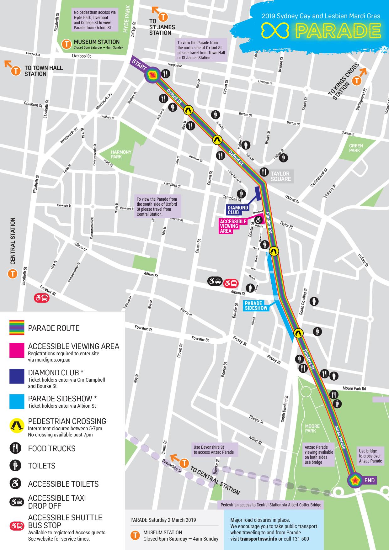 sydney gay mardi gras road closures