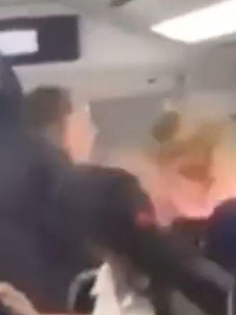 The girls reportedly fled the train at the next station. Picture: 7 News