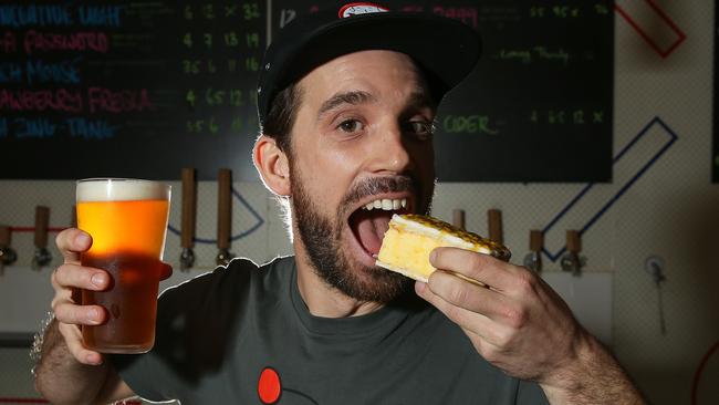 Brewers at Tallboy and Moose, Preston have brewed Snot Block, a vanilla slice inspired beer for the Great Australasian Beer Spectacular. Picture: George Salpigtidis