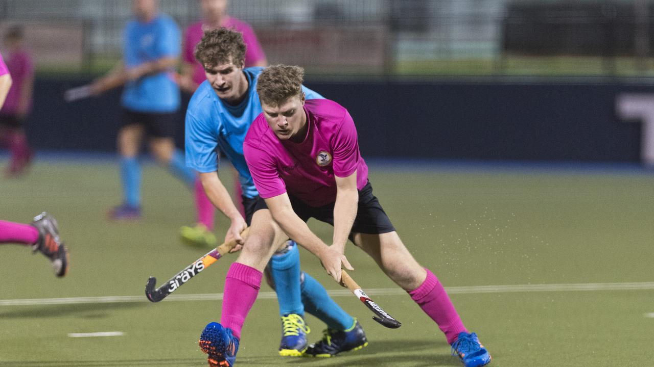 Shaun Alexander of Pink Batts against SQPS Scorers in Iron Jack Challenge mens hockey at Clyde Park, Friday, February 28, 2020. Picture: Kevin Farmer