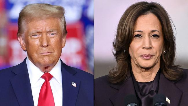 The presidential candidates at the 2024 US election, Donald Trump and Kamala Harris. Picture: AFP
