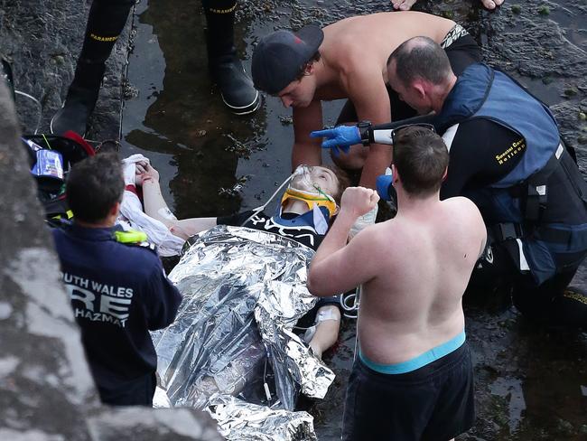 Blake Hayes broke two arms when he fell from a cliff at Turimetta Headland on the northern beaches.