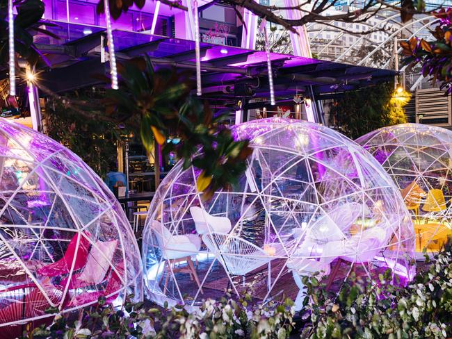 Keep warm during Vivid at the Cargo Bar’s igloos. Picture: Jasper Avenue