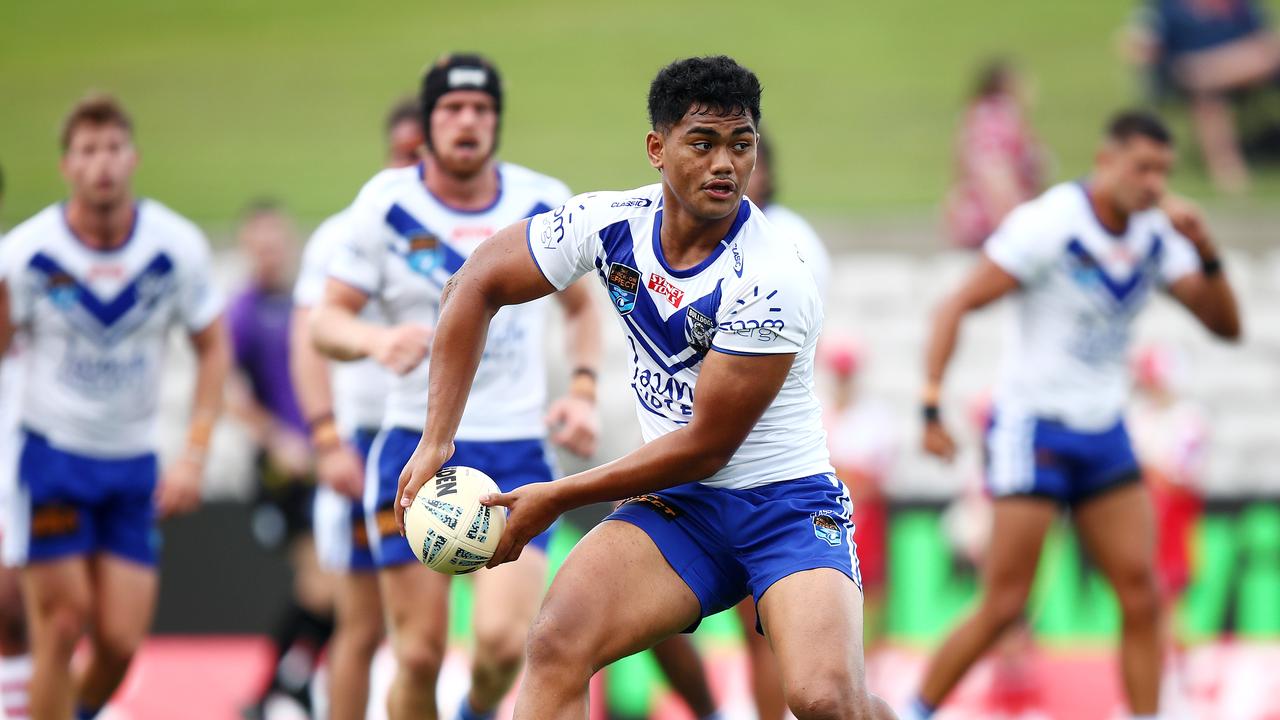 Karl Oloapu is closing in on his NRL debut for the Bulldogs. Picture: NRL Photos