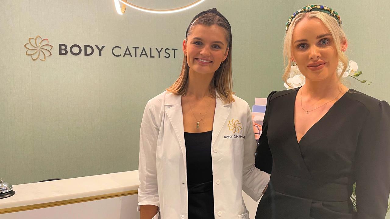 Toowoomba clinic manager Brooke Eglington (left) and Queensland area manager Sarah Chillingworth at the new Body Catalyst store. Picture: Rhylea Millar