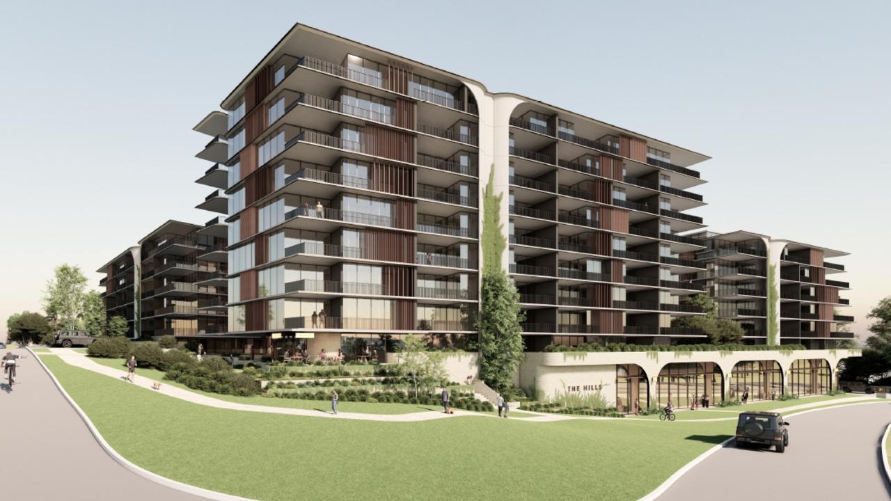 Artist impression of The Hills development which is proposed for the Ashmore Seafood and Steak site in Ashmore on the Gold Coast. Picture: Supplied.