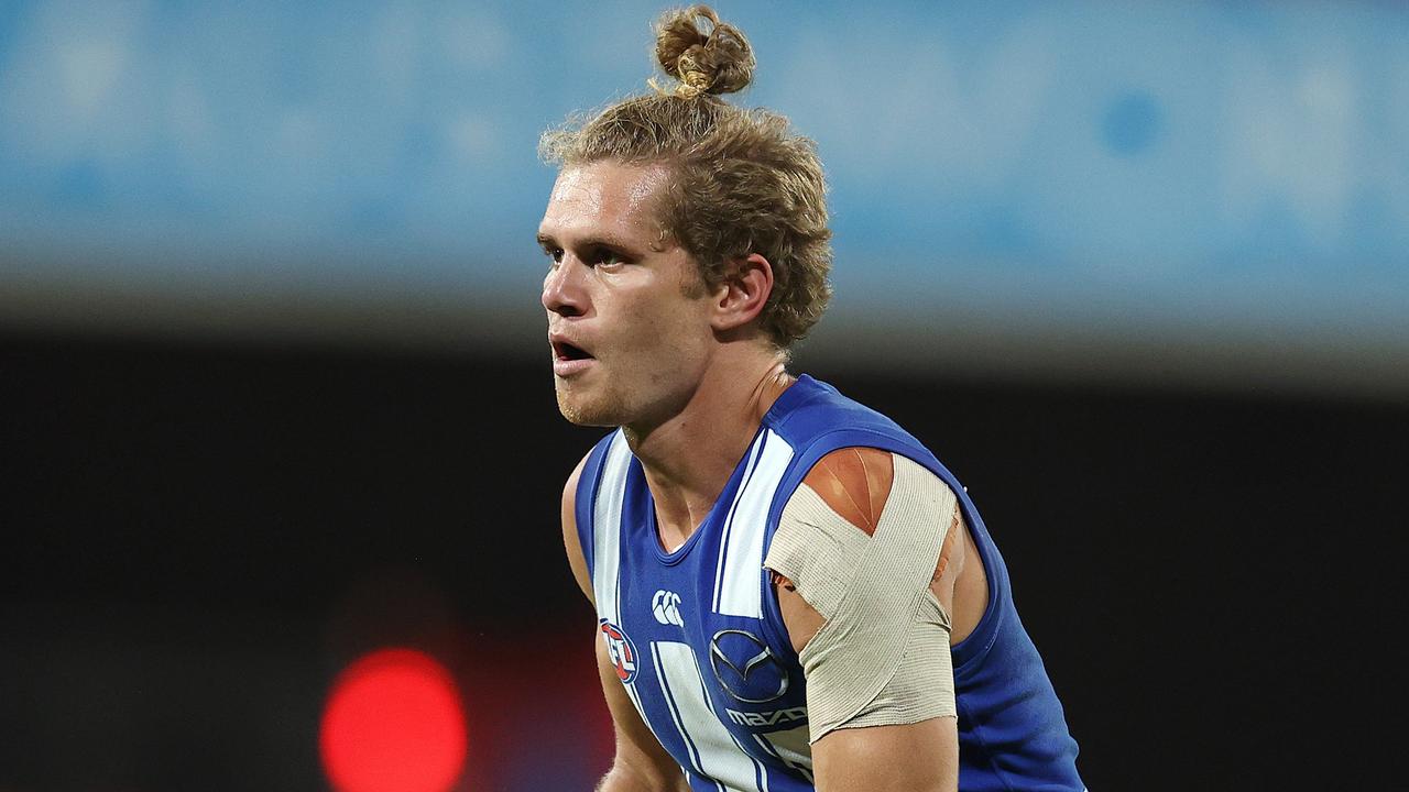 AFL Round 18. 17/09/2020. North Melbourne vs West Coast Eagles at Metricon stadium, Gold Coast. Jed Anderson of the Kangaroos . Pic: Michael Klein