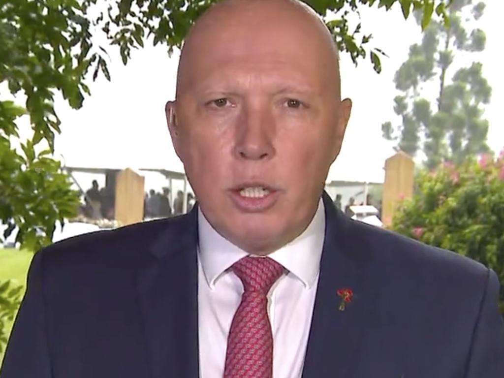 Peter Dutton has warned Australia should be prepared for war. Supplied: Nine