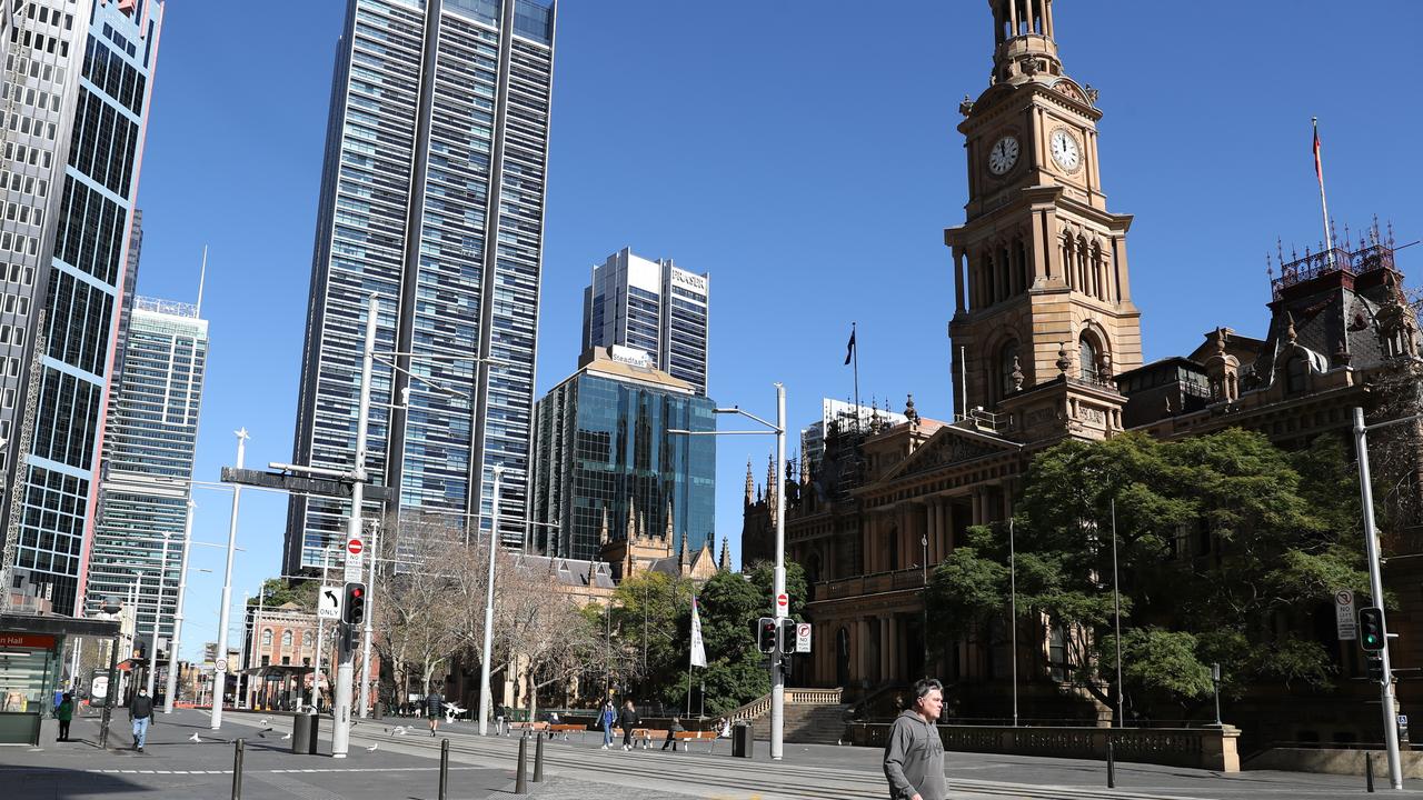 Sydney Town Hall. The City of Sydney LGA has more than ten times the cases of Burwood or six other LGAs of concern. Picture: John Grainger