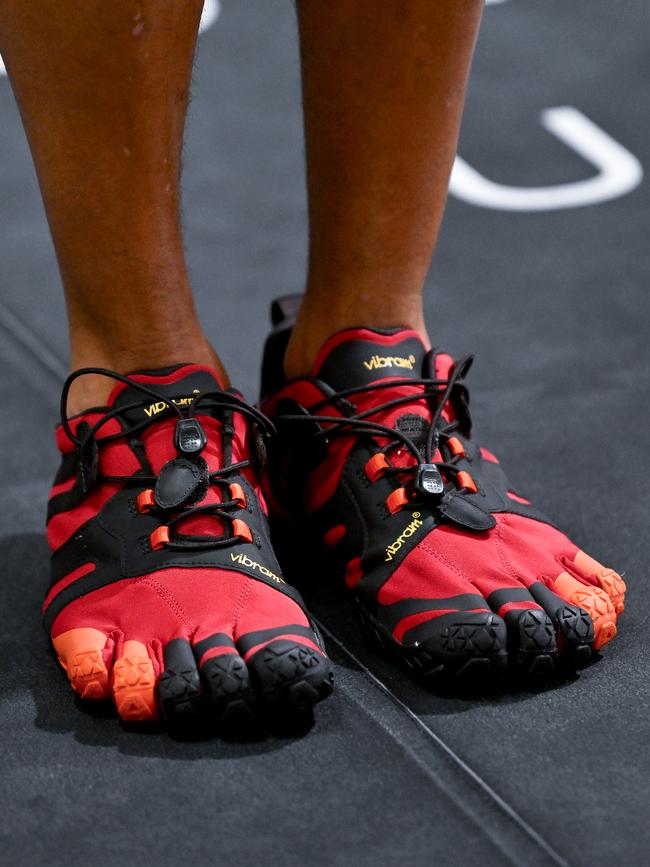 Jarvis has zeroed in on Thurman's "old man" shoes. Pictures: No Limit Boxing/Gregg Porteous