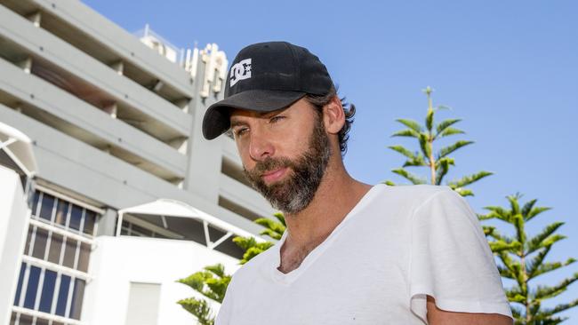 Former Australian Olympic swimmer Grant Hackett leaving Southport Watchhouse. Picture: Jerad Williams